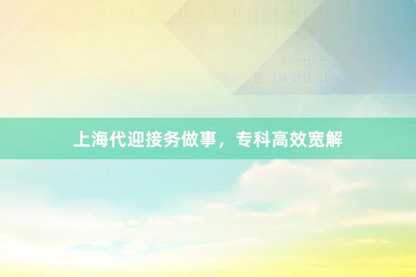 上海代迎接务做事,专科高效宽解